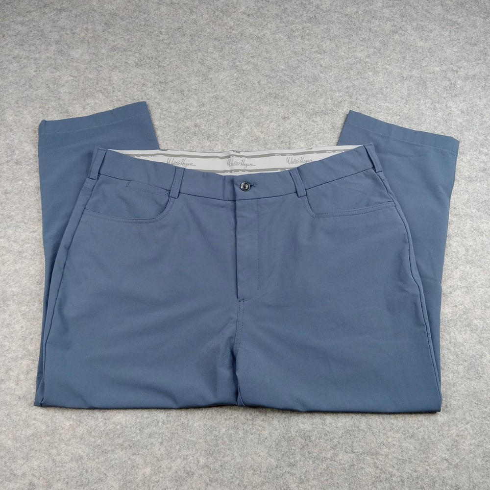 Haggar Pants Mens 36 Blue Stretch‎ Chino Golf Performance Casual Flat Front